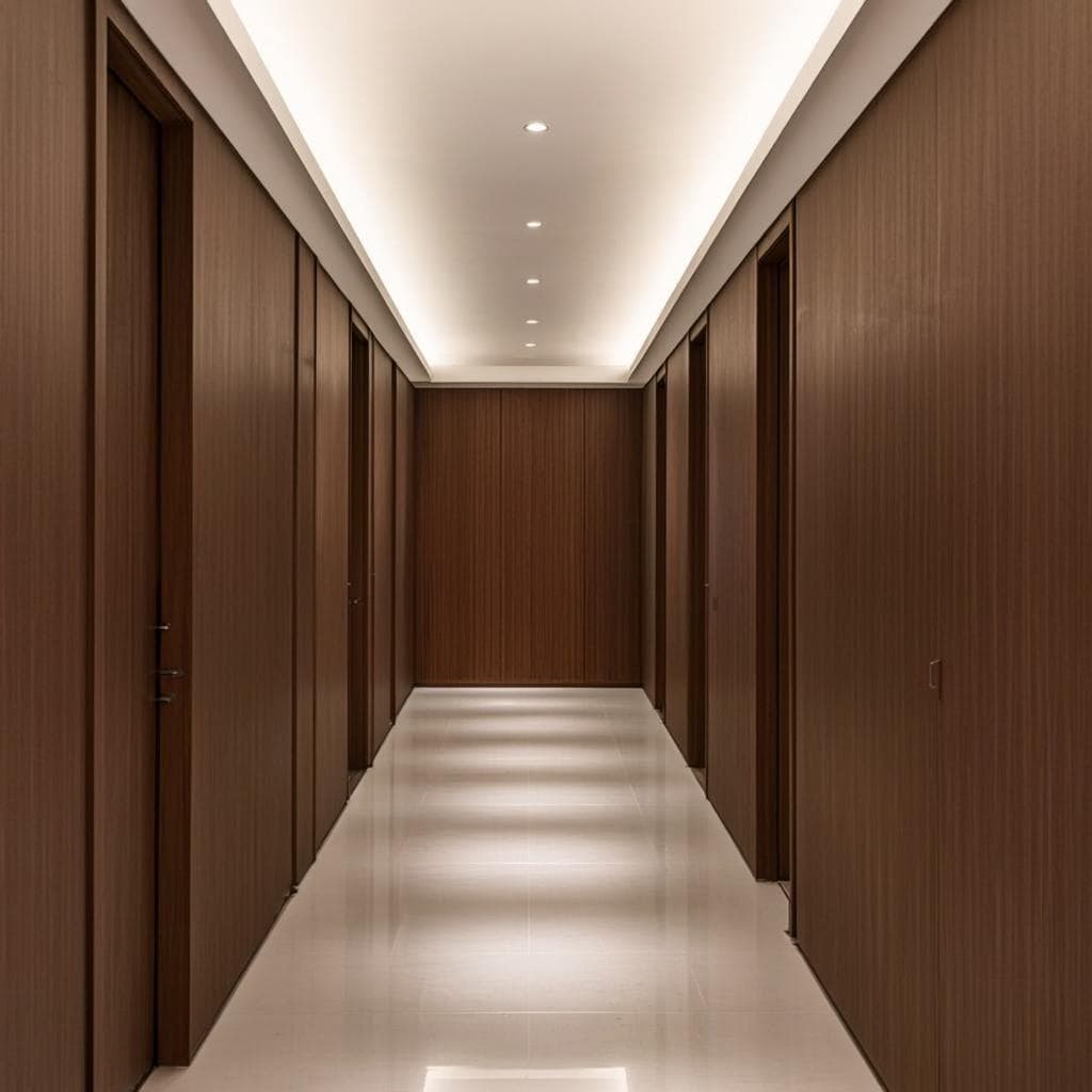 Corridor d'étage d'immeuble à Montréal nettoyé par Bleu-Ménage